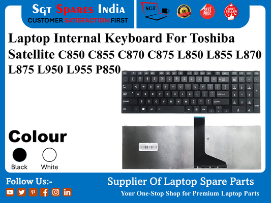 Laptop Internal Keyboard For Toshiba Satellite C850 C855 C870 C875 L850 L855 L870 L875 L950 L955 P850 Colour Black White