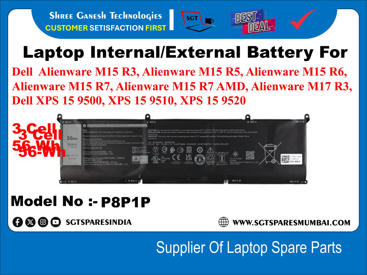 Laptop Internal/ Compatible Battery For Dell Alienware M15 R3, Alienwa ...
