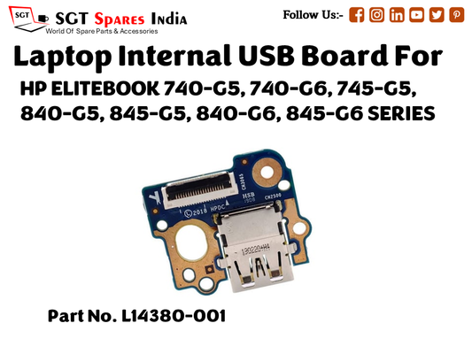 laptop Internal USB or IO board For HP ELITEBOOK 740 G5, 740 G6, 745 G5, 840 G5, 845 G5, 840 G6, 845 G6 SERIES Part no. L14380 001