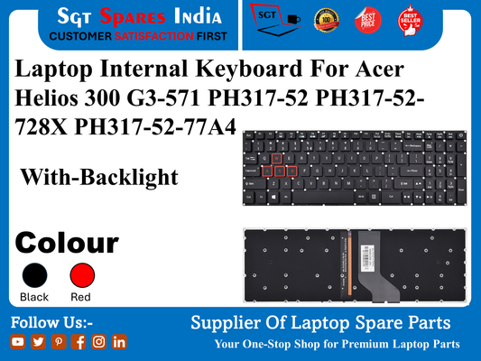 Laptop Internal Keyboard For Acer Helios 300 G3-571 PH317-52 PH317-52- 728X PH317-52-77A4 With-Backlight Colour Black Red