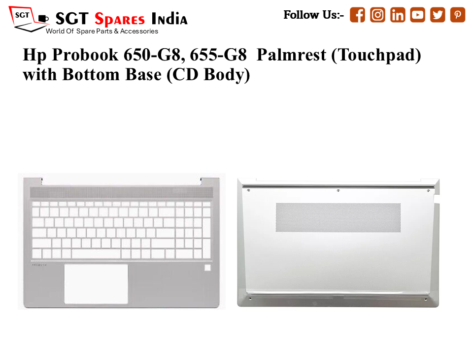 Hp Probook 650-G8, 655-G8 Palmrest (Touchpad) with Bottom Base (CD Body)