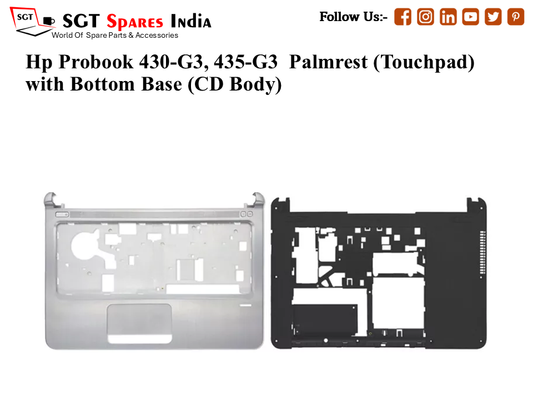 Hp Probook 430-G3, 435-G3 Palmrest (Touchpad) with Bottom Base (CD Body)