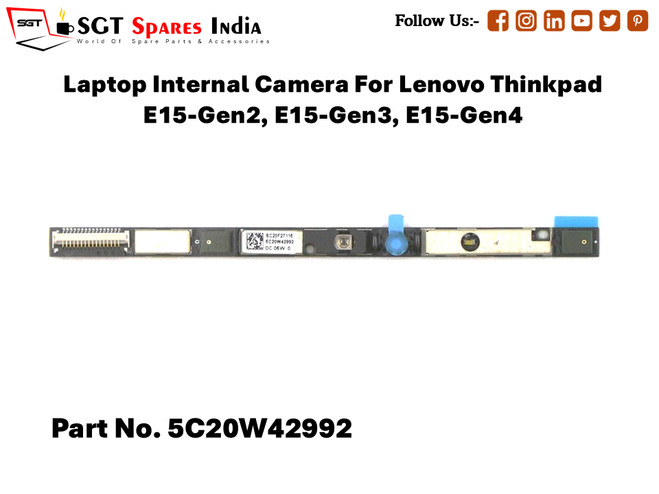 Laptop Internal Camera For Lenovo Thinkpad E15-Gen2, E15-Gen3, E15-Gen4 Part No. 5C20W42992