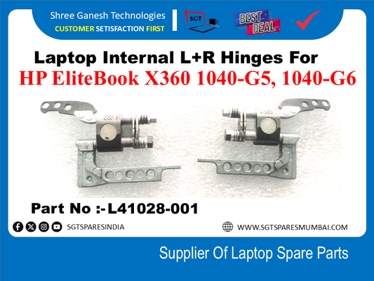 Laptop Internal L+R Hinges For HP EliteBook X360 1040-G5, 1040-G6  Part No :- L41028-001