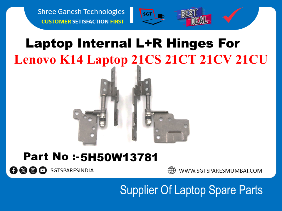 Laptop Internal L+R Hinges For Lenovo K14 Laptop 21CS 21CT 21CV 21CU Part No :-5H50W13781