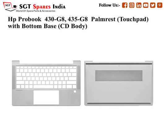Hp Probook 430-G8, 435-G8 Palmrest (Touchpad) with Bottom Base (CD Body)