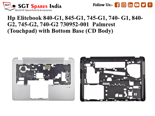 Hp Elitebook 840-G1, 845-G1, 745-G1, 740- G1, 840- G2, 745-G2, 740-G2 Palmrest (Touchpad) with Bottom Base (CD Body)