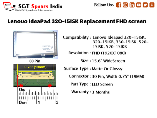 Lenovo IdeaPad 320-15ISK Replacement FHD screen