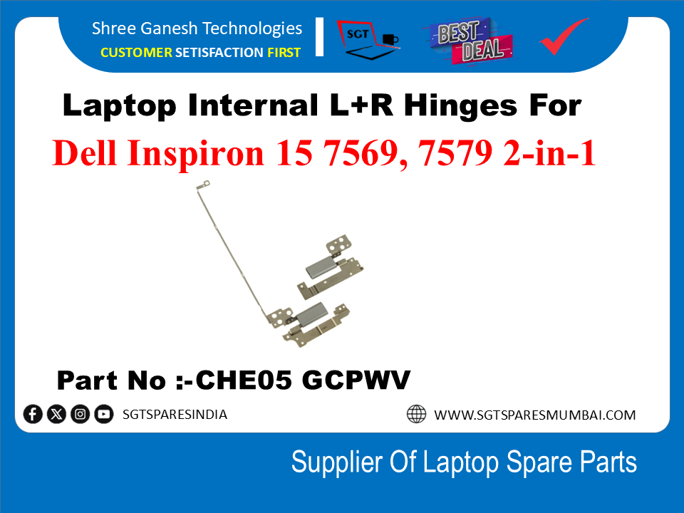 Laptop Internal L+R Hinges For Dell Inspiron 15 7569, 7579 2-in-1   Part No CHEO5 GCPWY