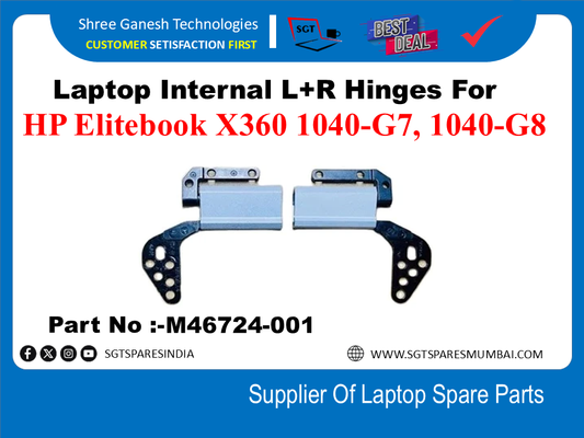 Laptop Internal L+R Hinges For HP Elitebook X360 1040-G7, 1040-G8  Part No :- M46724-001