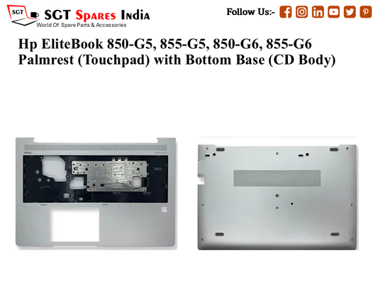 Hp EliteBook 850-G5, 855-G5, 850-G6, 855-G6 Palmrest (Touchpad) with Bottom Base (CD Body)