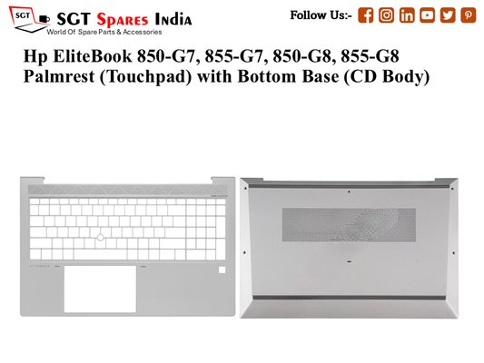 Hp EliteBook 850-G7, 855-G7, 850-G8, 855-G8 Palmrest (Touchpad) with Bottom Base (CD Body)