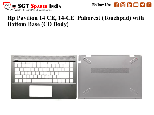 Hp Pavilion 14 CE, 14-CE Palmrest (Touchpad) with Bottom Base (CD Body)