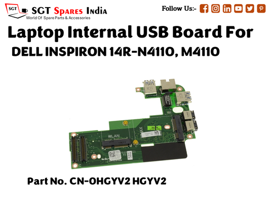 laptop Internal USB or IO board For DELL INSPIRON 14R N4110, M4110 Part no. CN 0HGYV2 HGYV2