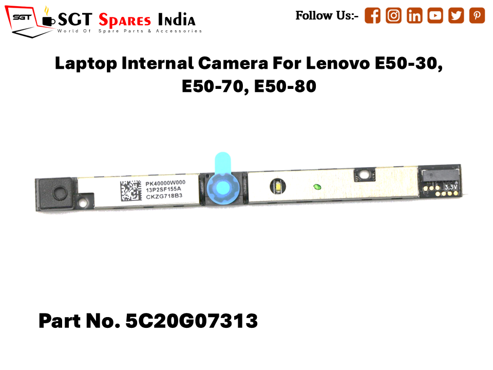 Laptop Internal Camera For Lenovo E50-30, E50-70, E50-80 Part No. 5C20G07313