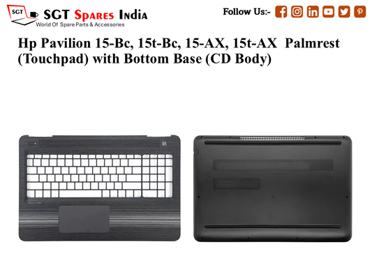 Hp Pavilion 15-Bc, 15t-Bc, 15-AX, 15t-AX Palmrest (Touchpad) with Bottom Base (CD Body)
