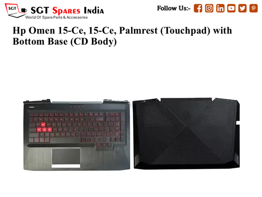 Hp Omen 15-Ce, 15-Ce, Palmrest (Touchpad) with Bottom Base (CD Body)