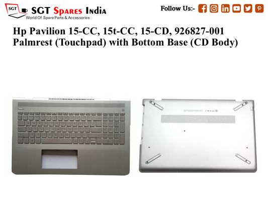Hp Pavilion 15-CC, 15t-CC, 15-CD, Palmrest (Touchpad) with Bottom Base (CD Body)