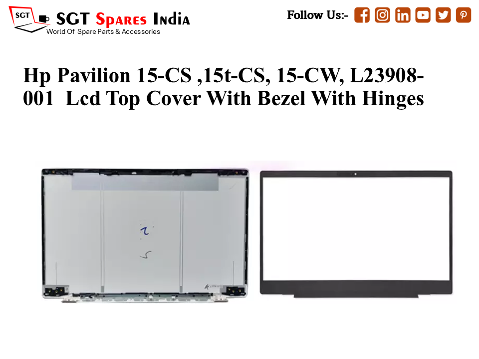 LAPTOP LCD TOP COVER WITH BAZEL WITH HINGES FOR HP PAVILION 15-CS ,15T-CS, 15-CW