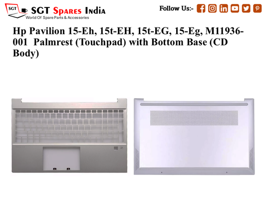 Hp Pavilion 15-Eh, 15t-EH, 15t-EG, 15-Eg, Palmrest (Touchpad) with Bottom Base (CD Body)