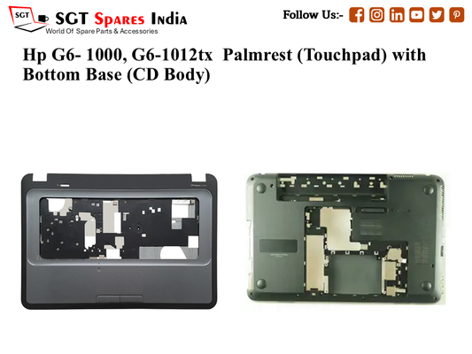 Hp G6- 1000, G6-1012tx Palmrest (Touchpad) with Bottom Base (CD Body)