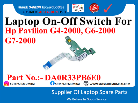 Laptop On-Off Switch For Hp Pavilion G4-2000, G6-2000 G7-2000