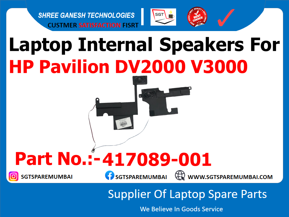 Laptop Internal Speakers For HP Pavilion DV2000 V3000 Part No.:-417089-001