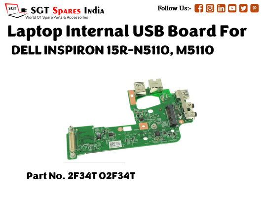 laptop Internal USB or IO board For DELL INSPIRON 15R N5110, M5110 Part no. 2F34T 02F34T