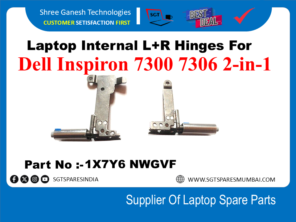 Laptop Internal L+R Hinges For Dell Inspiron 7300 7306 2-in-1 Part no 1X7Y6 NWGVF