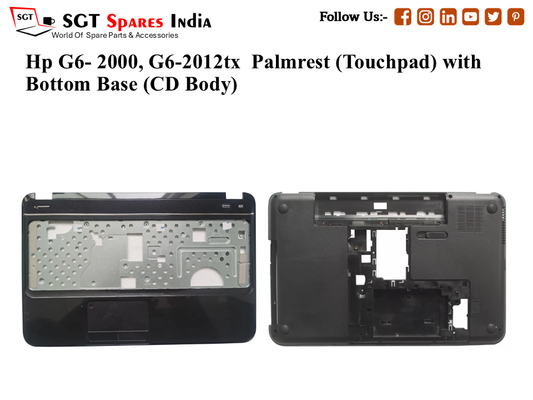 Hp G6- 2000, G6-2012tx Palmrest (Touchpad) with Bottom Base (CD Body)