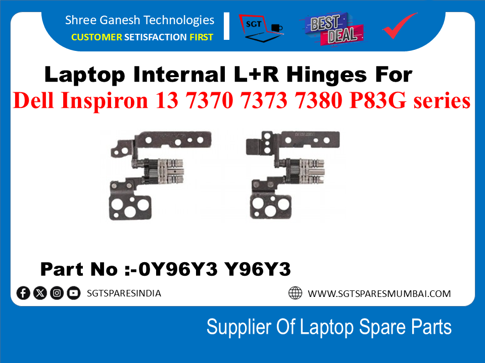 Laptop Internal L+R Hinges For Dell Inspiron 13 7370 7373 7380 P83G series Part No :-0Y96Y3 Y96Y3