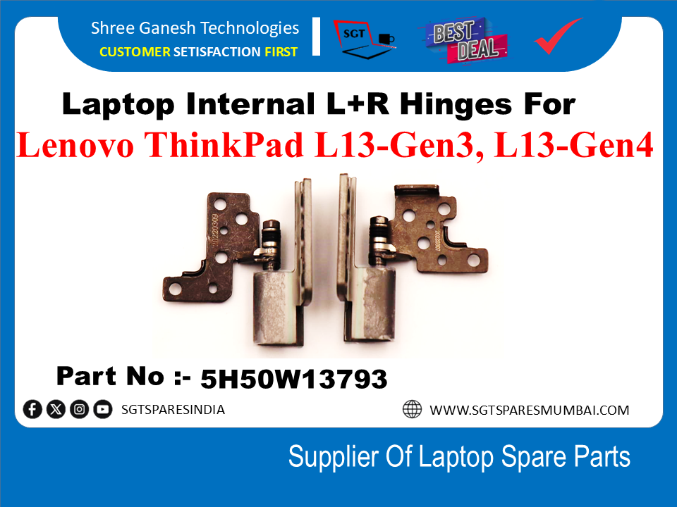 Laptop Internal L+R Hinges For Lenovo ThinkPad L13-Gen3, L13-Gen4 Part No :- 5H50W13793