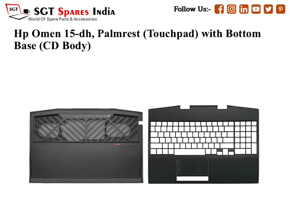Hp Omen 15-dh, Palmrest (Touchpad) with Bottom Base (CD Body)