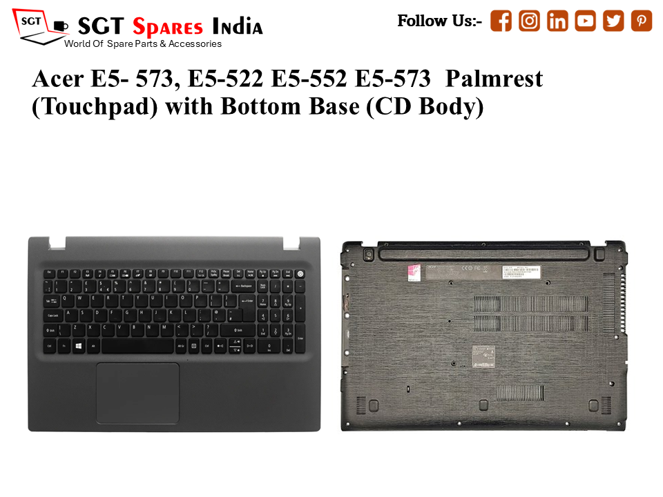 Acer E5- 573, E5-522 E5-552 E5-573 Palmrest (Touchpad) with Bottom Base (CD Body)