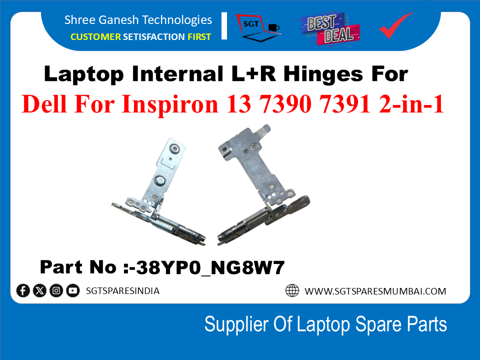 Laptop Internal L+R Hinges For Dell For Inspiron 13 7390 7391 2-in-1 Part No :-38YPO_NG8W7