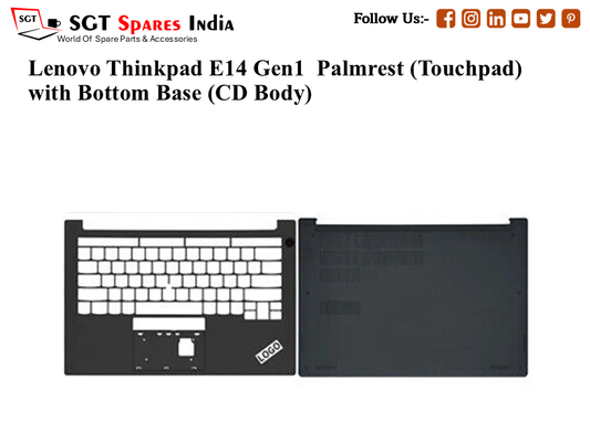 Lenovo Thinkpad E14 Gen1 Palmrest (Touchpad) with Bottom Base (CD Body)