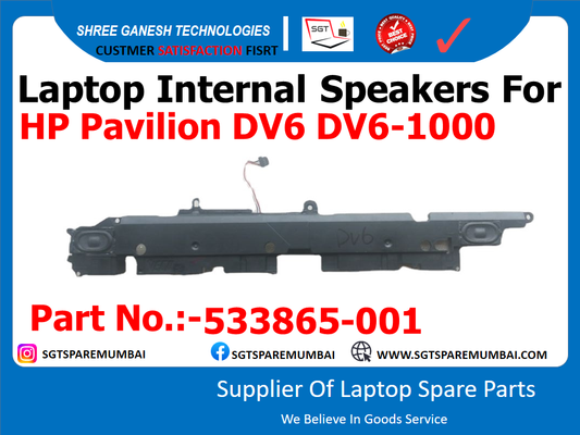 Laptop Internal Speakers For HP Pavilion DV6 DV6-1000 Part No.:-533865-001