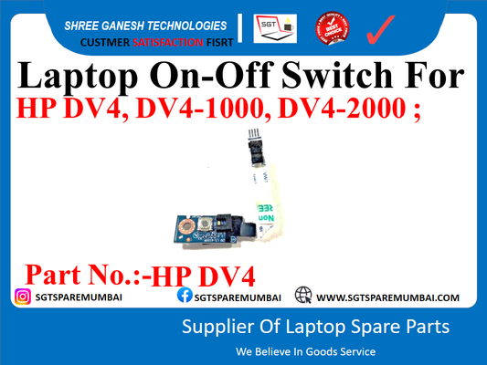 Laptop On-Off Switch For HP DV4, DV4-1000, DV4-2000 ;