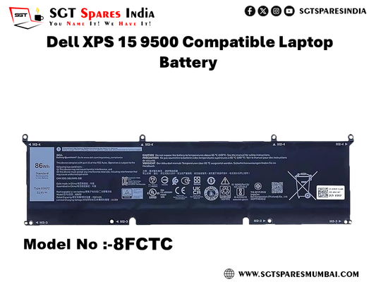 8FCTC FOR  Dell XPS 15 9500 Compatible Laptop Battery