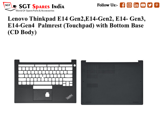 Lenovo Thinkpad E14 Gen2,E14-Gen2, E14- Gen3, E14-Gen4 Palmrest (Touchpad) with Bottom Base (CD Body)