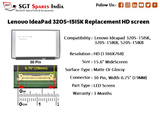 Lenovo IdeaPad 320S-15ISK Replacement HD screen