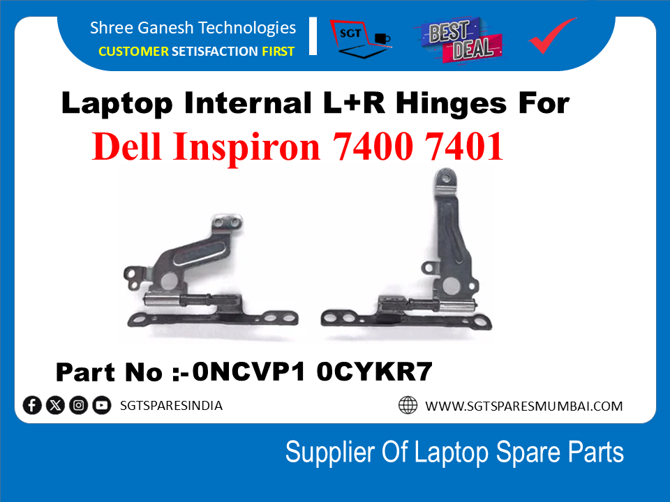 Laptop Internal L+R Hinges For  Dell Inspiron 7400 7401 Part No :. 0NCVP1 0CYKR7