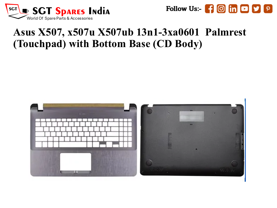 Asus X507, x507u X507ub 13n1-3xa0601 Palmrest (Touchpad) with Bottom Base (CD Body)