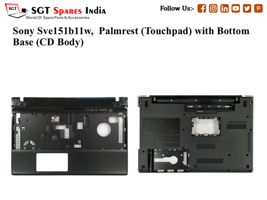 Sony Sve151b11w, Palmrest (Touchpad) with Bottom Base (CD Body)