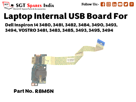 laptop Internal USB or IO board For Dell Inspiron 14 3480, 3481, 3482, 3484, 3490, 3493, 3494, VOSTRO 3481, 3483, 3485, 3493, 3495, 3494 Part no. R8M6N