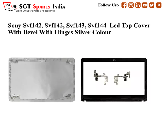 सोनी SVF142,SVF142, SVF143, SVF144 के लिए लैपटॉप एलसीडी टॉप कवर बेजल के साथ टिका के साथ