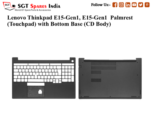 Lenovo Thinkpad E15-Gen1, E15-Gen1 Palmrest (Touchpad) with Bottom Base (CD Body)