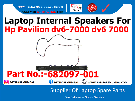 Laptop Internal Speakers For Hp Pavilion dv6-7000 dv6 7000 Part No.:-682097-001