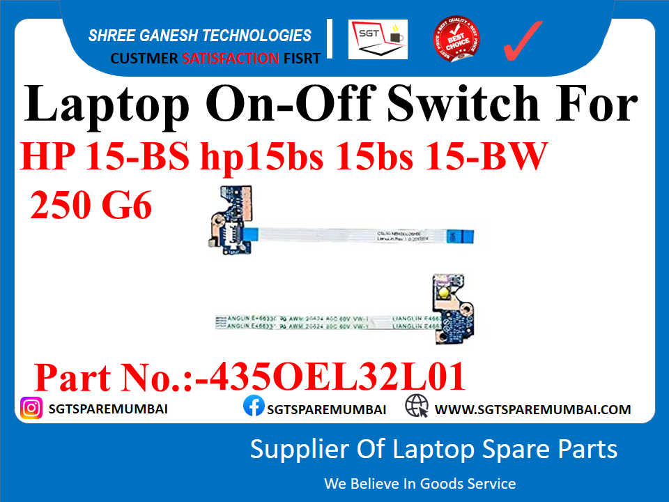 Laptop On-Off Switch For HP 15-BS hp15bs 15bs 15-BW 250 G6 Part No.:-4350EL32L01