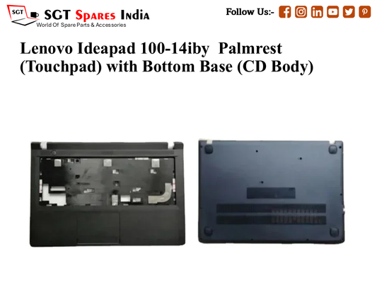 Lenovo Ideapad 100-14iby Palmrest (Touchpad) with Bottom Base (CD Body)